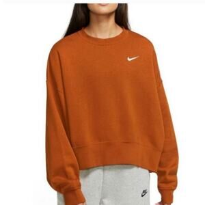 Nike Phoenix Fleece Sweatshirt Center Swoosh Oversized Baggy Womens XL DJ7665